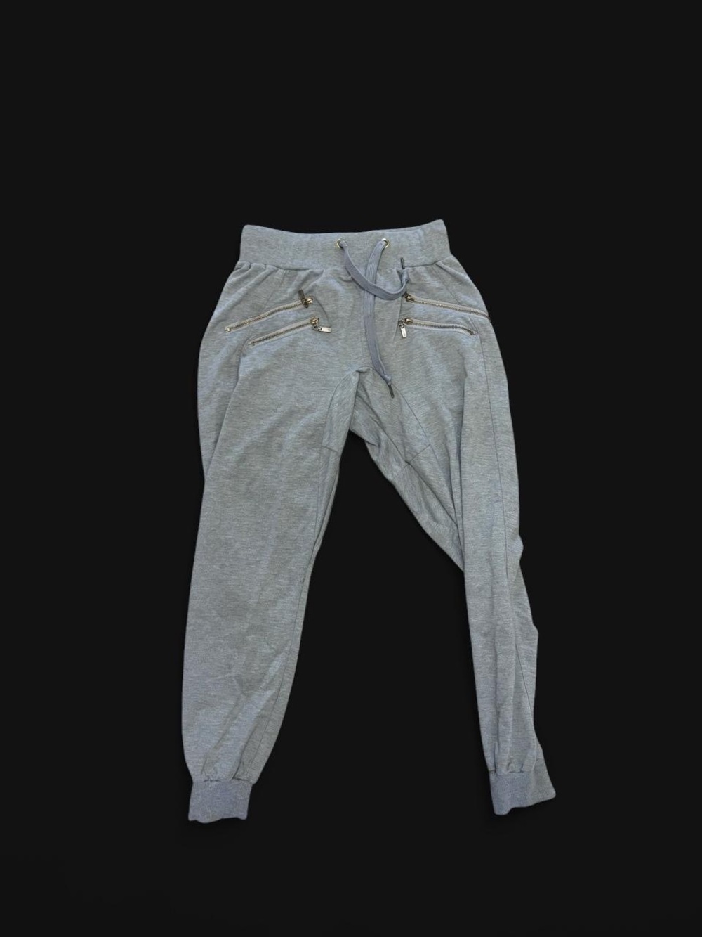 ✨Gray Y2K sweatpants with zipper pockets in size S✨